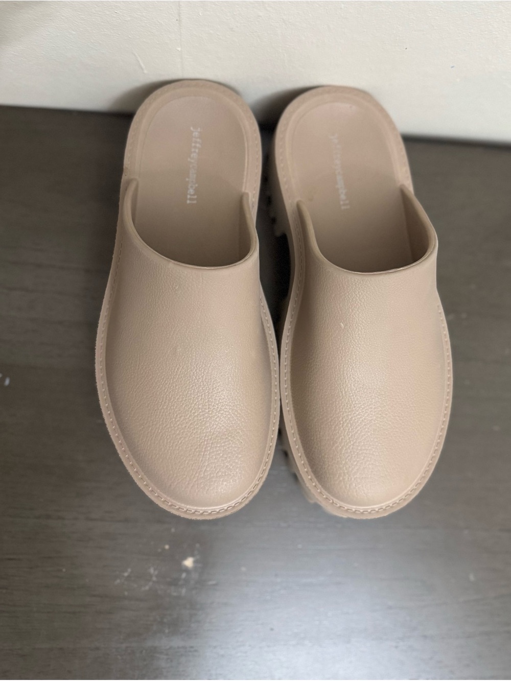 Jeffrey Campbell Taupe Platform Clog Mules size EU42 us W11